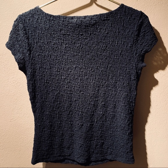 Beautiful Rutched Knit Black Sweetheart Alfani Top - Picture 7 of 8